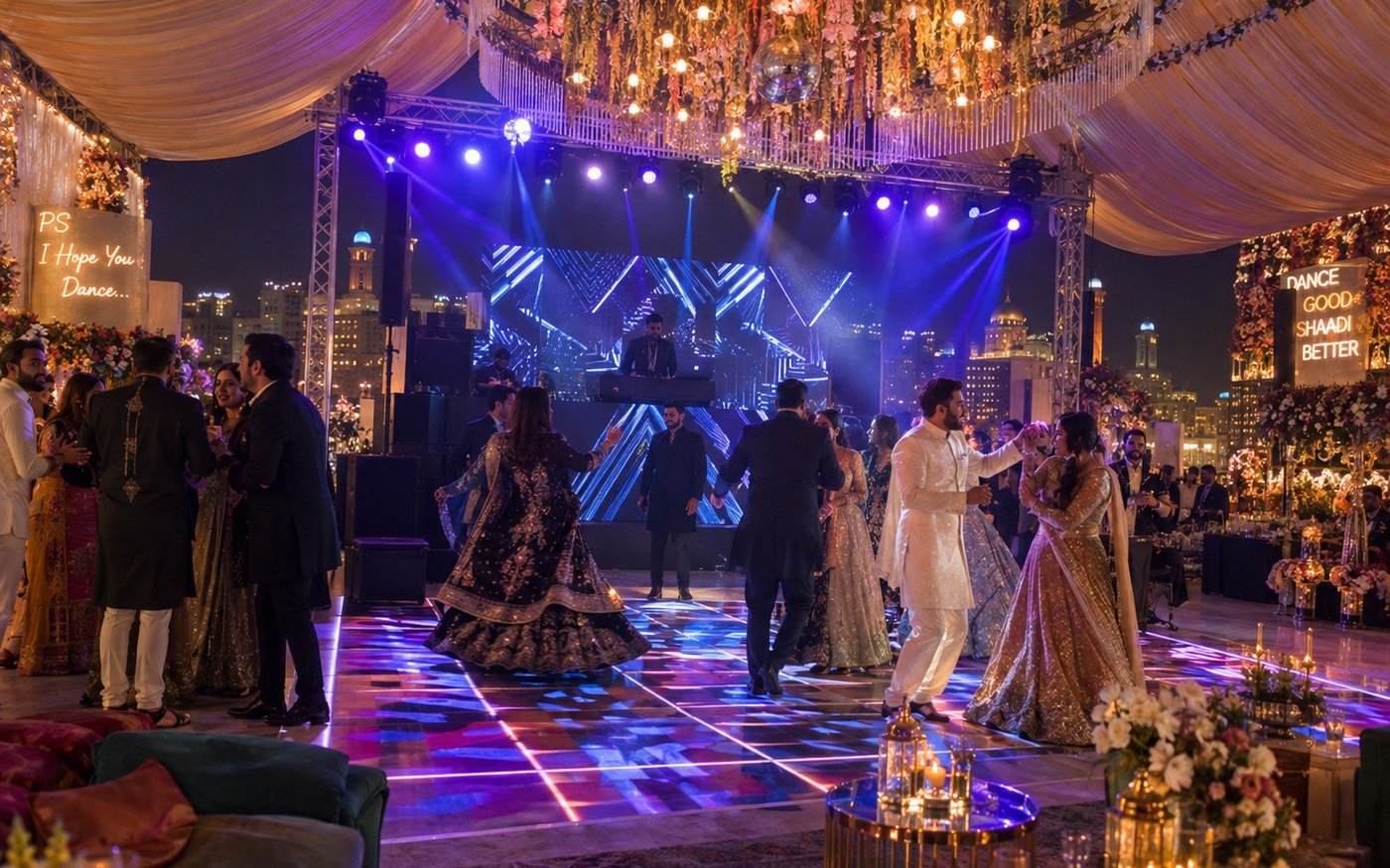 DJ and wedding dance floor